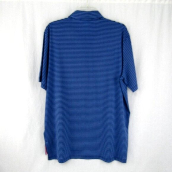 RLX Ralph Lauren Blue Stripe Golf Polo Shirt Wicking Mens Size L CMAA Logo - Picture 6 of 10